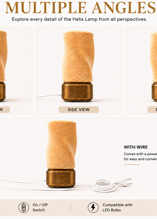 Helix Lamp – Modern Twisted Ambient Table Lamp | Giftonique