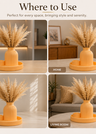 Oasis Trio Vase | Candle Holder and Tray Decor Set | Giftonique