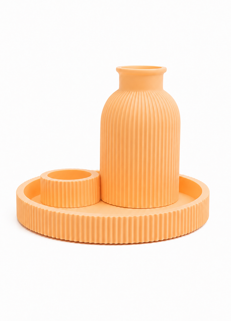 Oasis Trio Vase | Candle Holder and Tray Decor Set | Giftonique