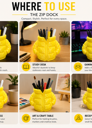 The Zip Dock Jacket-Inspired Pen Holder & Desk Organiser | Giftonique