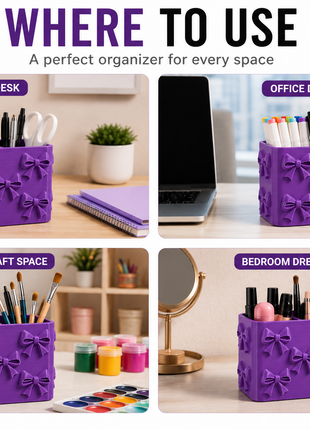 Bow Bouquet Pen Holder with 2 Compartments | Giftonique