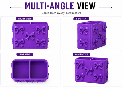 Bow Bouquet Pen Holder with 2 Compartments | Pen Holders | Desk Accessories | Giftonique
