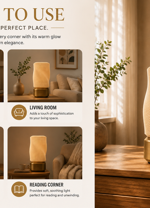 Helix Lamp – Modern Twisted Ambient Table Lamp | Giftonique