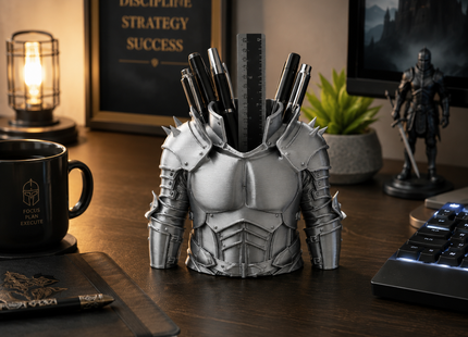 Knight Armor Desk Organizer | 3D Printed Medieval Pen Holder | Premium PLA | Giftonique