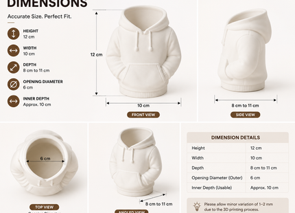 Hoodie Desk Organizer | 3D Printed Pen Holder & Stationery Organizer | Premium PLA | Giftonique