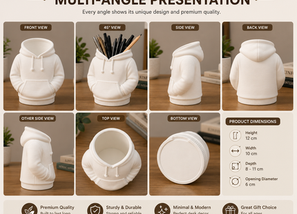 Hoodie Desk Organizer | 3D Printed Pen Holder & Stationery Organizer | Premium PLA | Giftonique