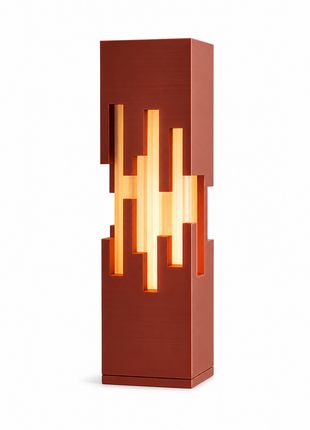 Tower Lamp | Modern Geometric Table Lamp with Warm Ambient Light | Decorative Bedside Night Lamp for Bedroom, Living Room, Study Table, Office Desk & Gifting