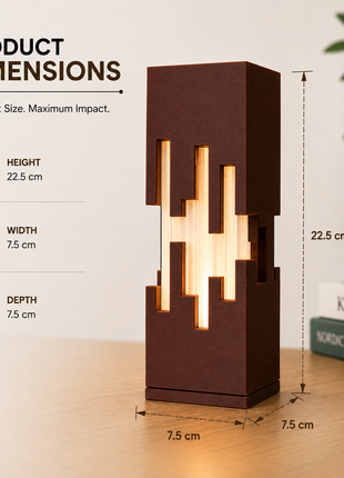 Tower Lamp | Modern Geometric Table Lamp with Warm Ambient Light | Decorative Bedside Night Lamp for Bedroom, Living Room, Study Table, Office Desk & Gifting