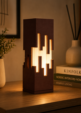 Tower Lamp | Modern Geometric Table Lamp with Warm Ambient Light | Decorative Bedside Night Lamp for Bedroom, Living Room, Study Table, Office Desk & Gifting