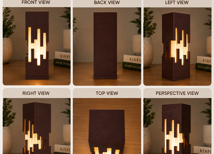 Modern Geometric 3D Printed Table Lamp | Premium PLA Ambient Night Light | Minimalist Home Décor | Giftonique