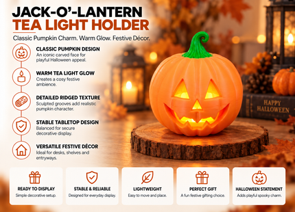 Jack-o'-Lantern Tea Light Holder