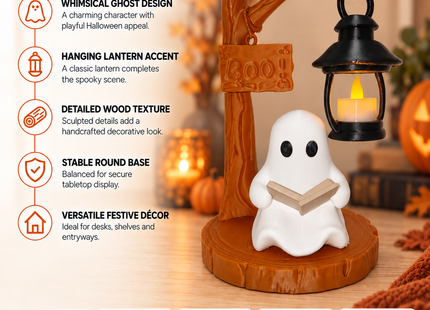 Cute Reading Ghost Tea Light Decor