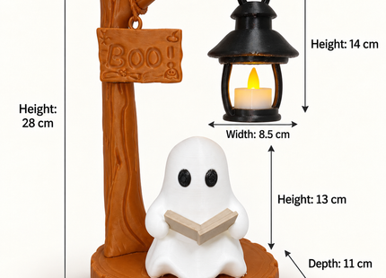 Cute Reading Ghost Tea Light Decor