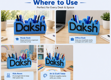 Personalised Pen Stand with Personalised Name | Pen Holders | Desk Accessories | Giftonique