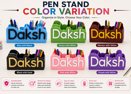 Personalised Pen Stand with Personalised Name | Pen Holders | Desk Accessories | Giftonique