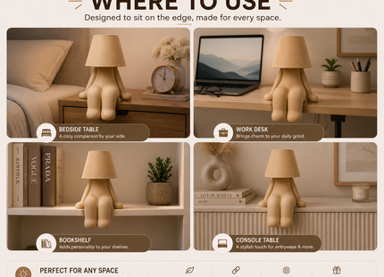 Minimalist Sitting Figure Table Lamp | Modern Nordic Decorative Bedside Lamp