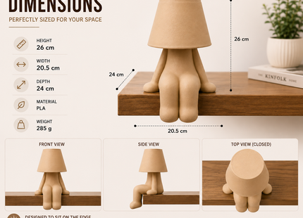 Minimalist Sitting Figure Table Lamp | Modern Nordic Decorative Bedside Lamp