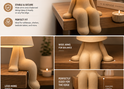 Minimalist Sitting Figure Table Lamp | Modern Nordic Decorative Bedside Lamp