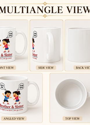 Brother Sister Fight Coffee Mug – Funny Sibling Gift Mug | Giftonique