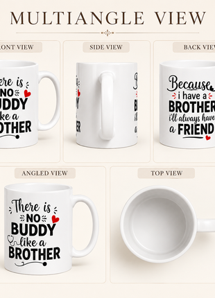 Brother Buddy Coffee Mug – Double-Sided Gift for Brother | Giftonique