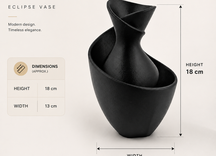 Eclipse Infinity Decorative Vase | Premium 3D Printed Modern Flower Vase | Giftonique