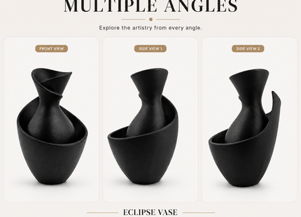 Eclipse Infinity Decorative Vase | Premium 3D Printed Modern Flower Vase | Giftonique