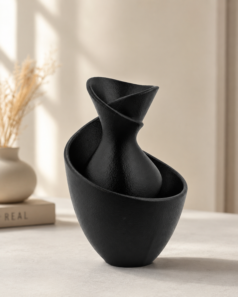 Eclipse Infinity Decorative Vase | Premium 3D Printed Modern Flower Vase | Giftonique