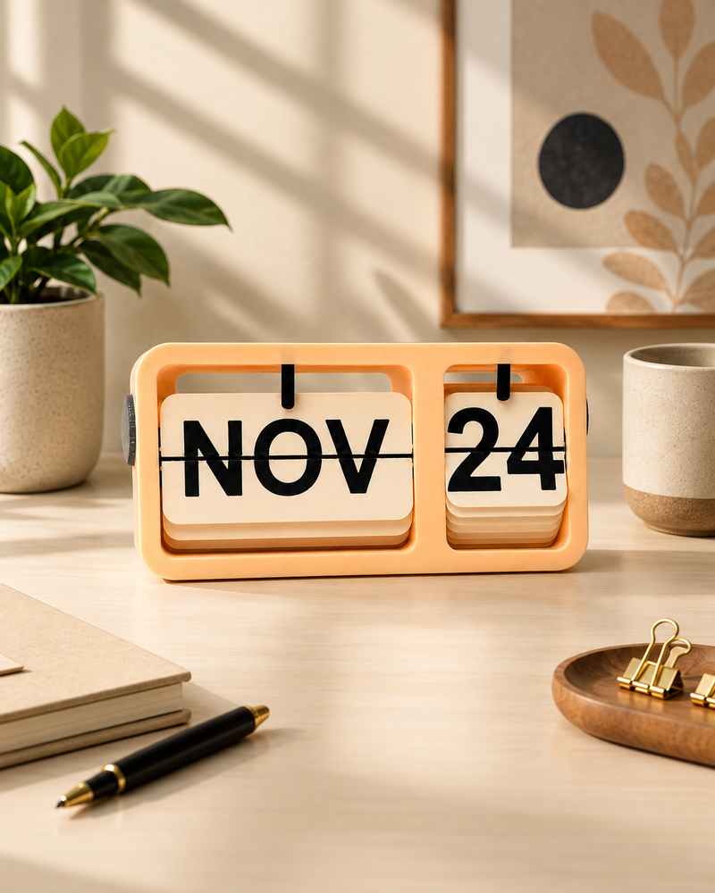 Peach Color Flip Desk Calendar | Desk Calendars | Calendars | Giftonique