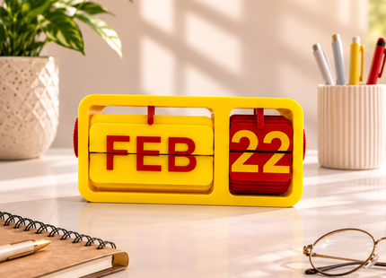 Yellow Red Flip Desk Calendar | Desk Calendars | Calendars | Giftonique