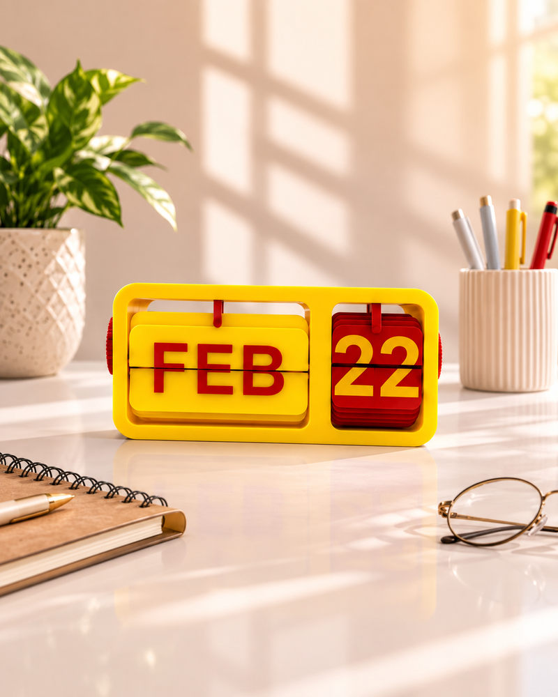 Yellow Red Flip Desk Calendar | Desk Calendars | Calendars | Giftonique