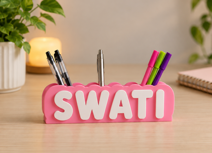 Personalised Name Pen Stand – Custom Desk Organiser | Pen Holders | Desk Accessories | Giftonique