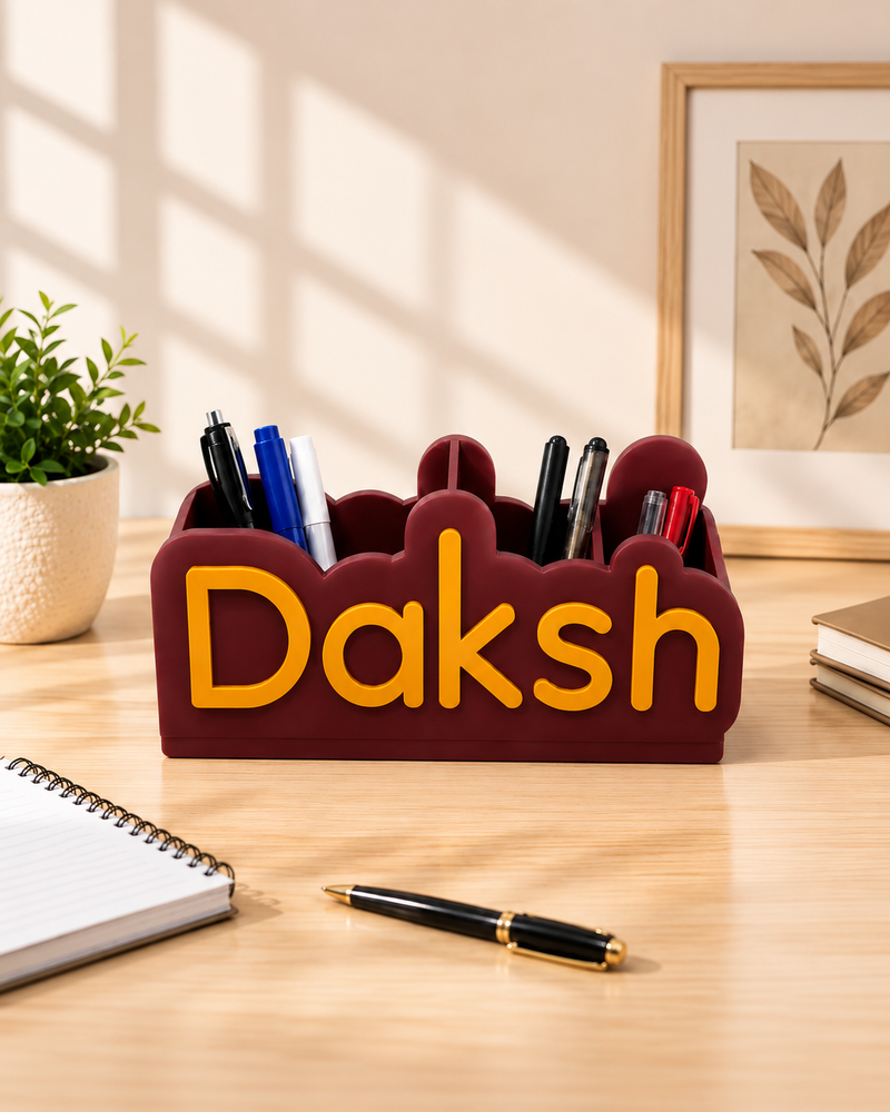 Personalised Pen Stand with Personalised Name | Pen Holders | Desk Accessories | Giftonique