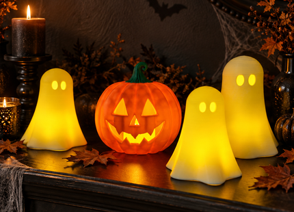 Halloween Pumpkin & Ghost Tealight Holder Set