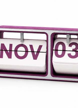 Purple Flip Desk Calendar | Manual Perpetual Calendar with Month & Date Display | Decorative Table Calendar for Office Desk, Study Table, Bedside Table, Home Décor & Gifting
