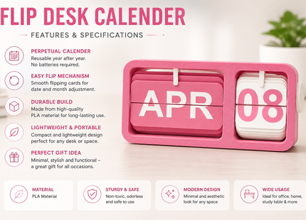 Pink Flip Desk Calendar | Desk Calendars | Calendars | Giftonique