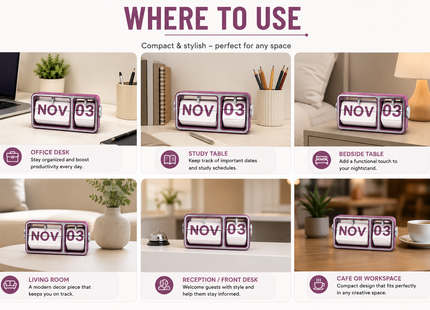 Purple Flip Desk Calendar | Desk Calendars | Calendars | Giftonique