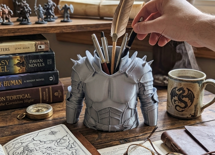 Knight Armor Desk Organizer | 3D Printed Medieval Pen Holder | Premium PLA | Giftonique