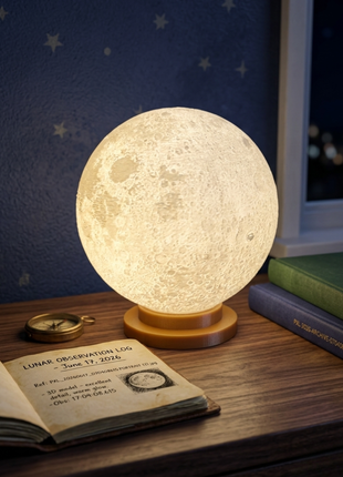 Moon Lamp with Realistic Lunar Surface and Warm Glow | Giftonique