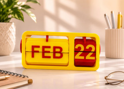 Yellow Red Flip Desk Calendar | Desk Calendars | Calendars | Giftonique
