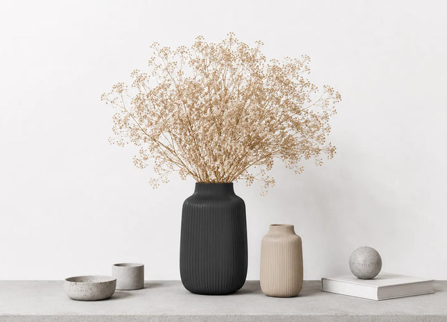 Nordic Fluted Decorative Vase | Modern 3D Printed Premium PLA Vase | Giftonique