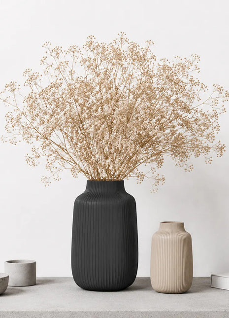 Nordic Fluted Decorative Vase | Modern 3D Printed Premium PLA Vase | Giftonique