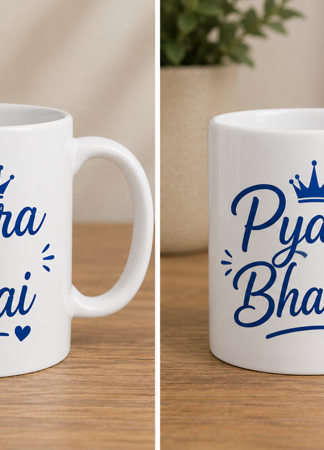 Pyara Bhai & Pyari Bhabhi Couple Coffee Mug Set | Giftonique