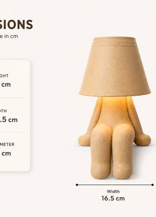 The Little Day Dreamer Table Lamp | Cute Character Bedside Lamp with Warm Ambient Light | Beige Decorative Night Lamp for Bedroom, Kids Room, Study Table, Living Room & Gifting