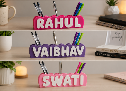 Personalised Name Pen Stand – Custom Desk Organiser | Pen Holders | Desk Accessories | Giftonique
