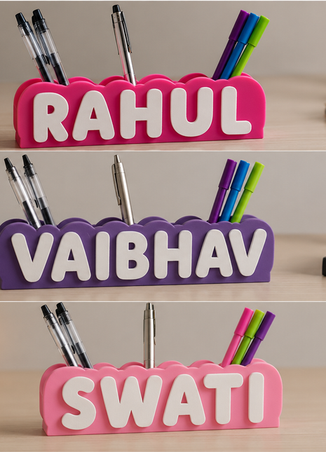 Personalised Name Pen Stand – Custom Desk Organiser