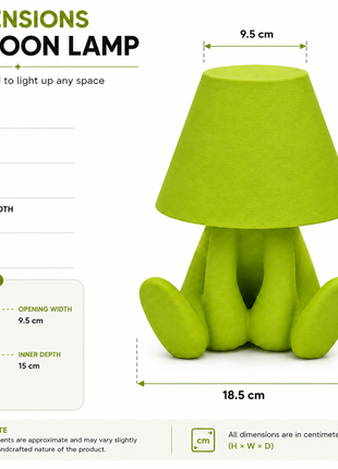 The Milo Lamp | Cute Yellow Character Table Lamp with White Shade | Decorative Bedside Night Lamp for Bedroom, Kids Room, Study Table, Living Room & Gifting | Warm Ambient Light