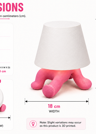 Sunny Lamp | Cute Pink Character Table Lamp with Warm Ambient Light | Decorative Bedside Night Lamp for Bedroom, Kids Room, Study Table, Living Room & Gifting